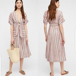 Free People Striped Monday Midi Dress